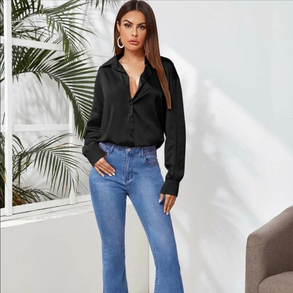 Silky button down shirt